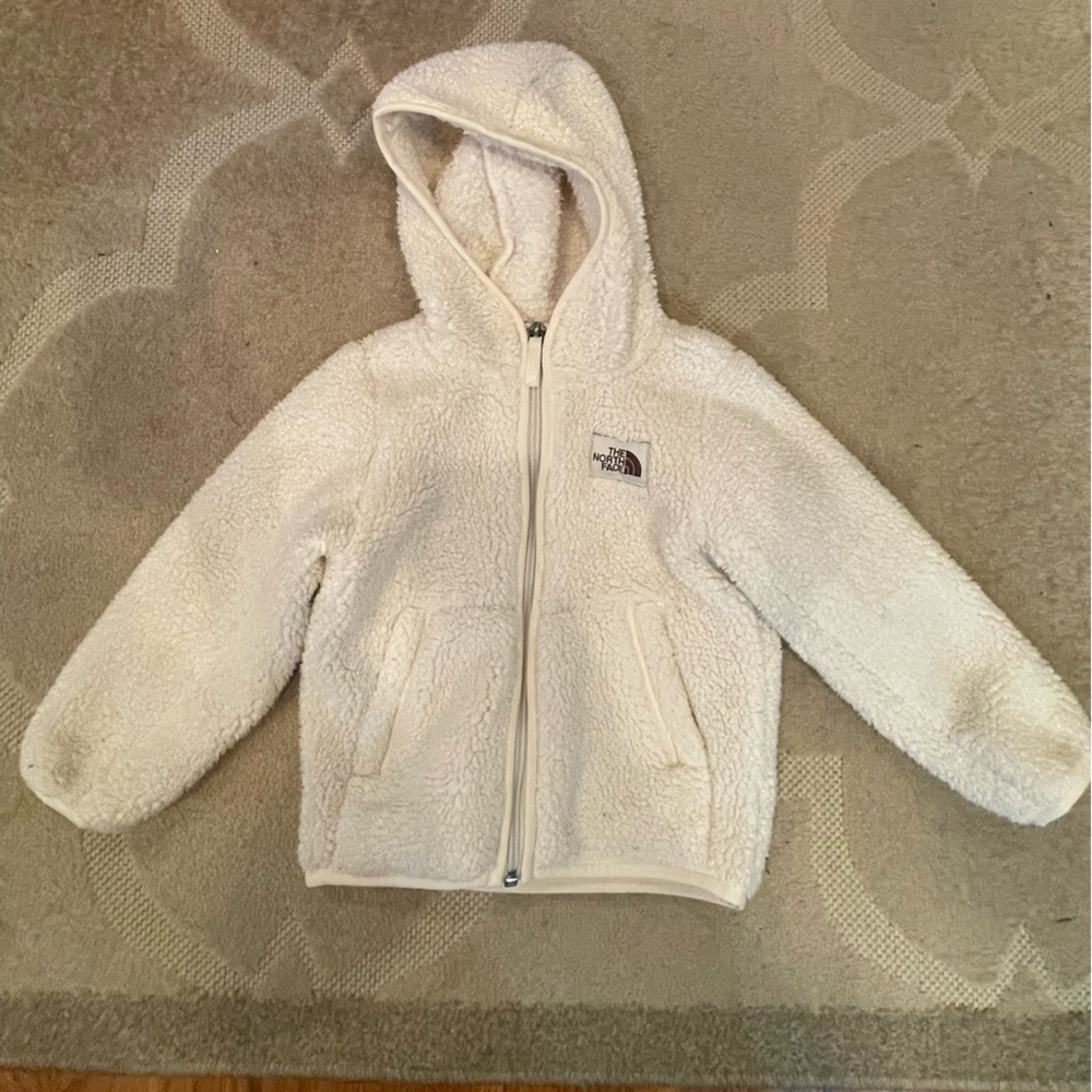 The North Face Cream Sherpa Hooded Jacket - Kids